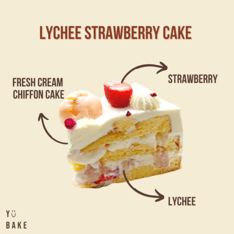 Lychee strawberry cake