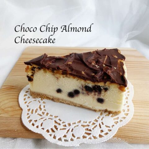 Choco chip almond cheesecake