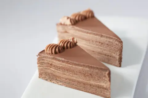 Chocolate Millecrepe Slice Chocolate Millecrepe Slice