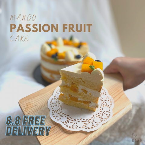 Mango Passion Fruit Cake (Slice) | KL Cake Delivery - YuBake