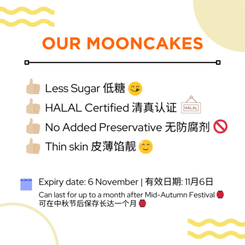 Mooncake Claims (Less Sugar, HALAL)