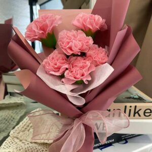 Pink Carnation Soap Flower Bouquet