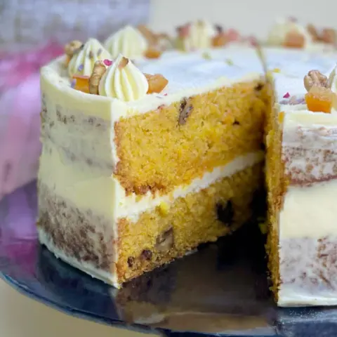 Carrot Walnut Slice Cake