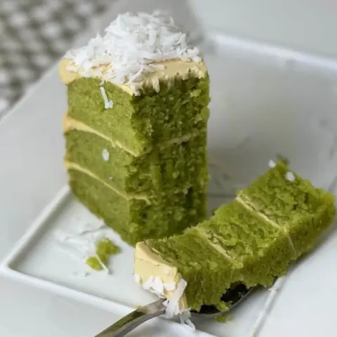 Gula Melaka Pandan Coconut Slice Cake (1) Gula Melaka Pandan Coconut Slice Cake