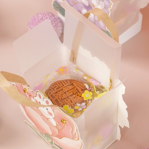 Cute Rabbit with Hydrangea Flower (mini) Mooncake Gift Set