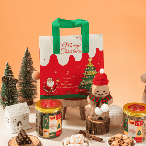 Gingerbread Milk Tea Christmas Tree Cookie Set 2