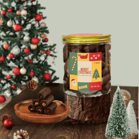 Charcoal Peanut Egg Roll (Christmas Series)