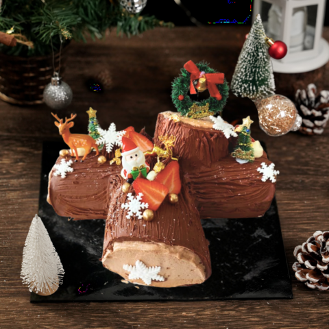 Christmas BIG Chocolate Log Cake (2)