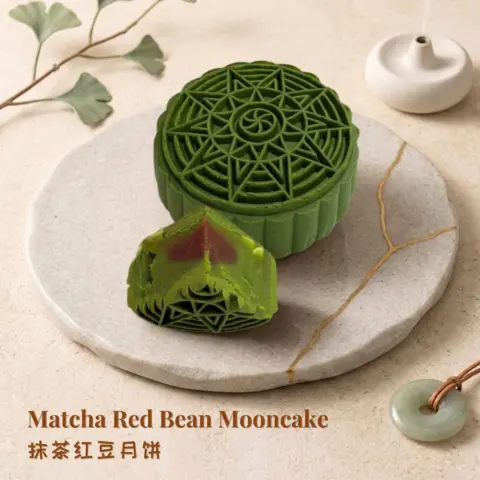 Matcha Red Bean Mooncake