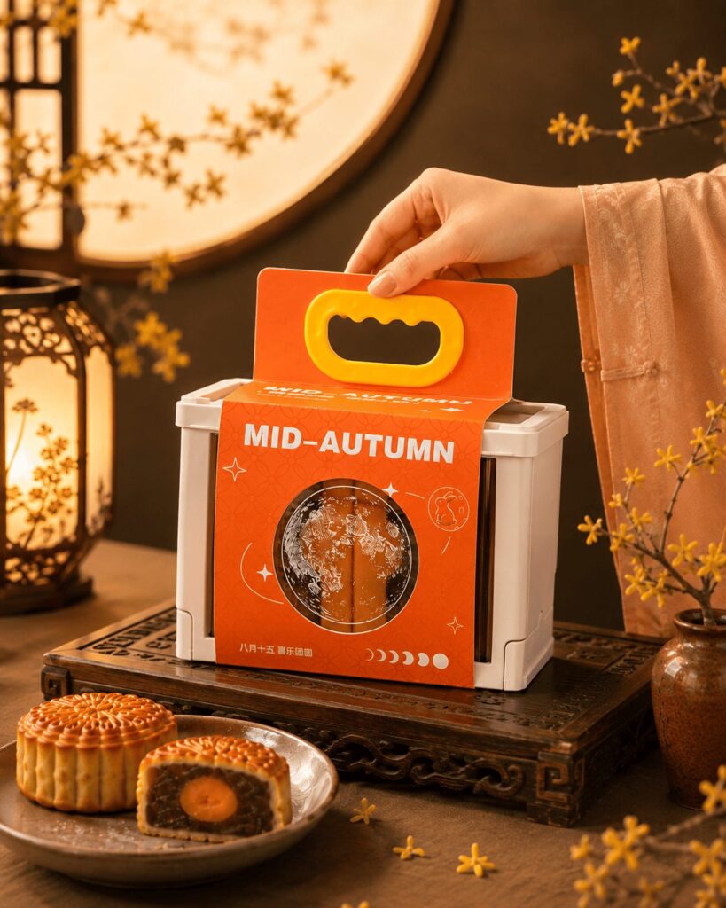 YuBake traditional mooncakes presented in a seasonal gift box
